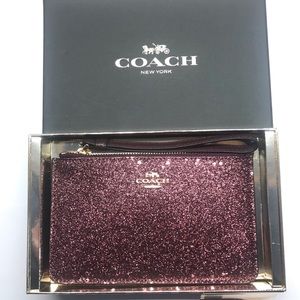 Coach Small Wristlet with Heart ♥️Glitter!